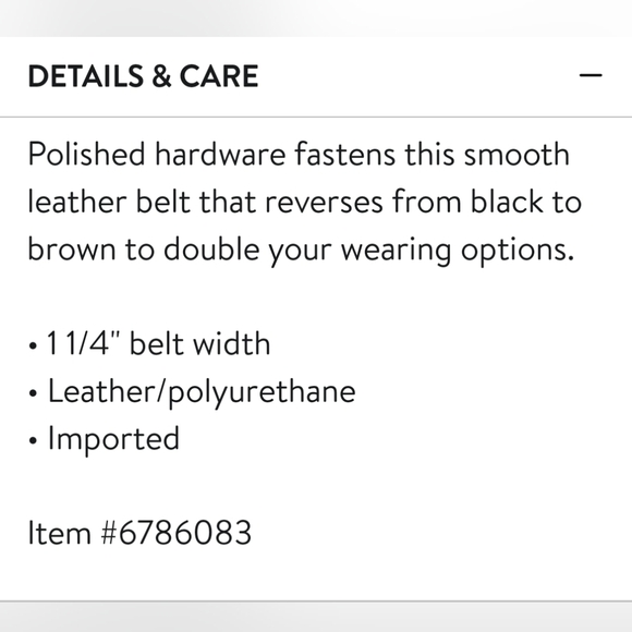 Cole Haan Black and Brown Reversible Leather Belt. without box. # 240